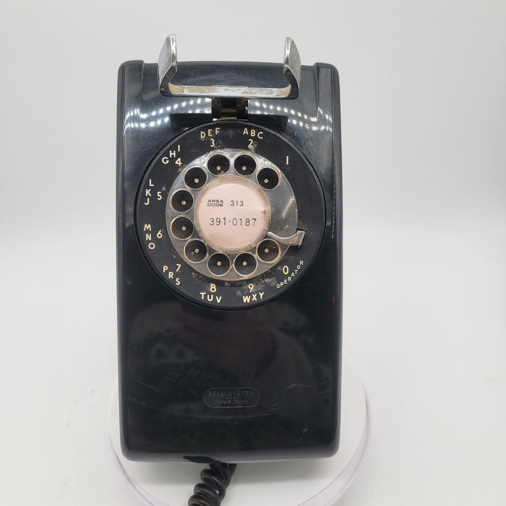 Vintage Bell System Rotary Wall Phone – Detroit 313 Area Code – Untested