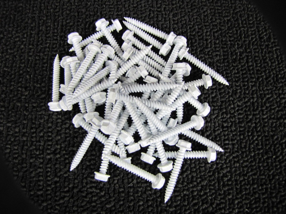 Mobile Home RV Parts  50ct #8 x 1.25" Hex Head White Screws Door, Window & Vent
