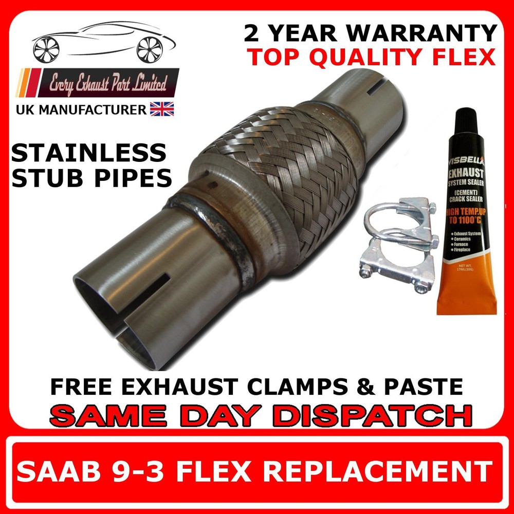 Saab 9-3 2.0T 2001-2002 Replacement Exhaust Flex Flexi For front Pipe, 322185