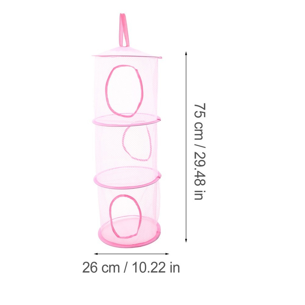 2 Pcs Hanging Mesh Organizer Multi Layer Foldable Drying Net For Plush Toys