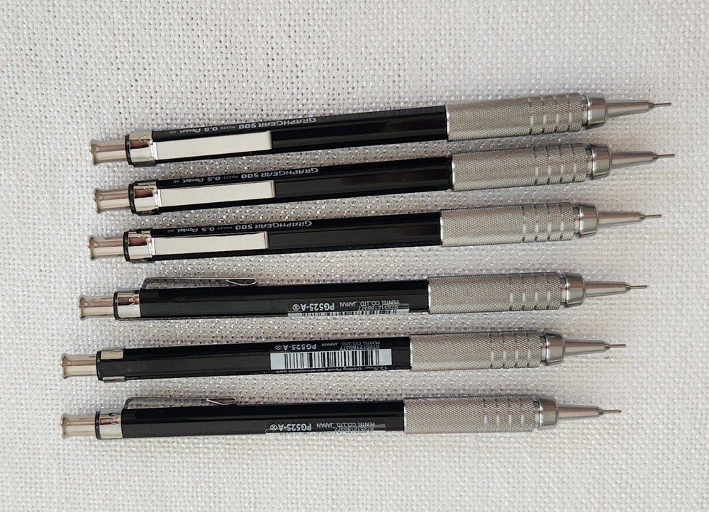 GraphGear 500 pencil eraser Premium Mechanical Pentel DRAFTING 5m PG525 LOT 6