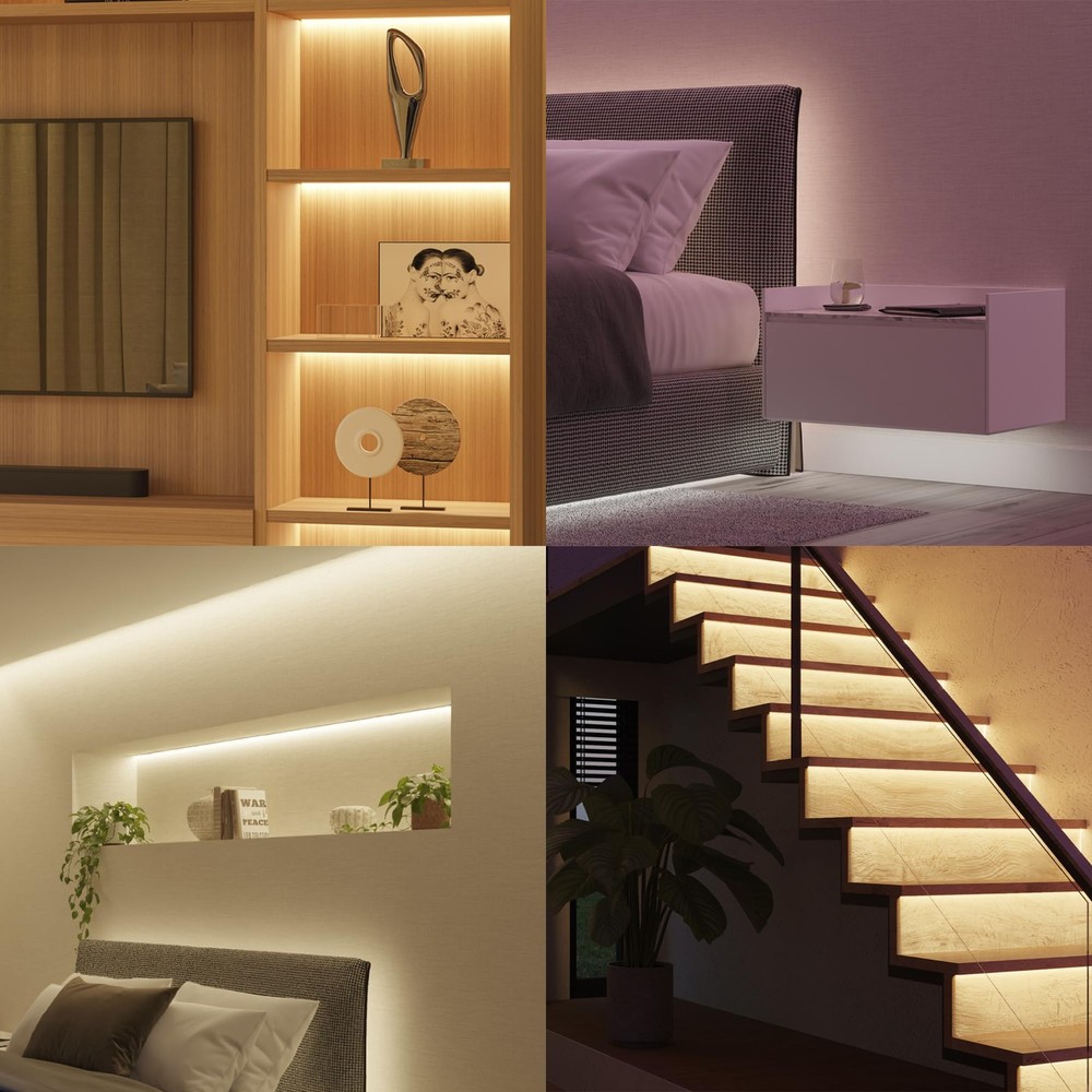 Philips Hue Bluetooth Smart Lightstrip Plus 1m/3ft Extension No Plug, Voice C...