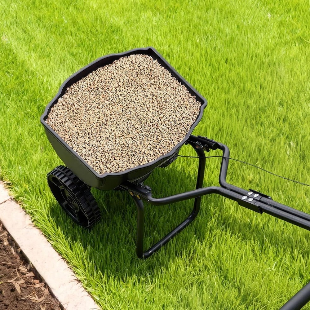 Broadcast Spreader, 9.8ft Spreading Width, Push Broadcast Spreader with 10" ...