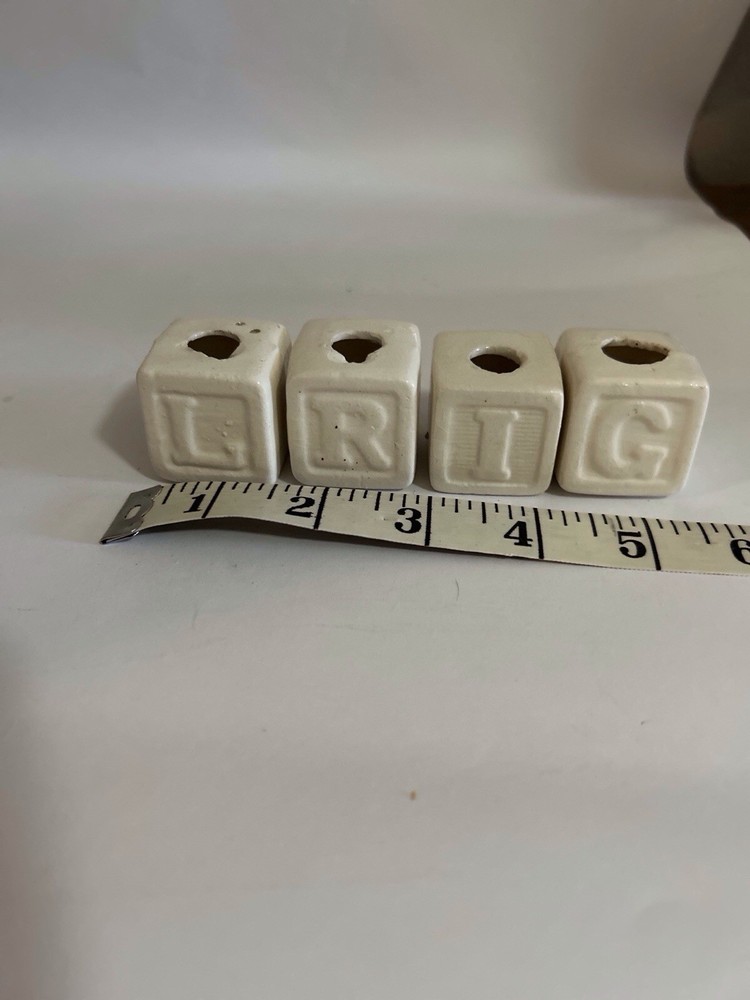 Ceramic “ NOEL” Block Beads For macrame 1” Square