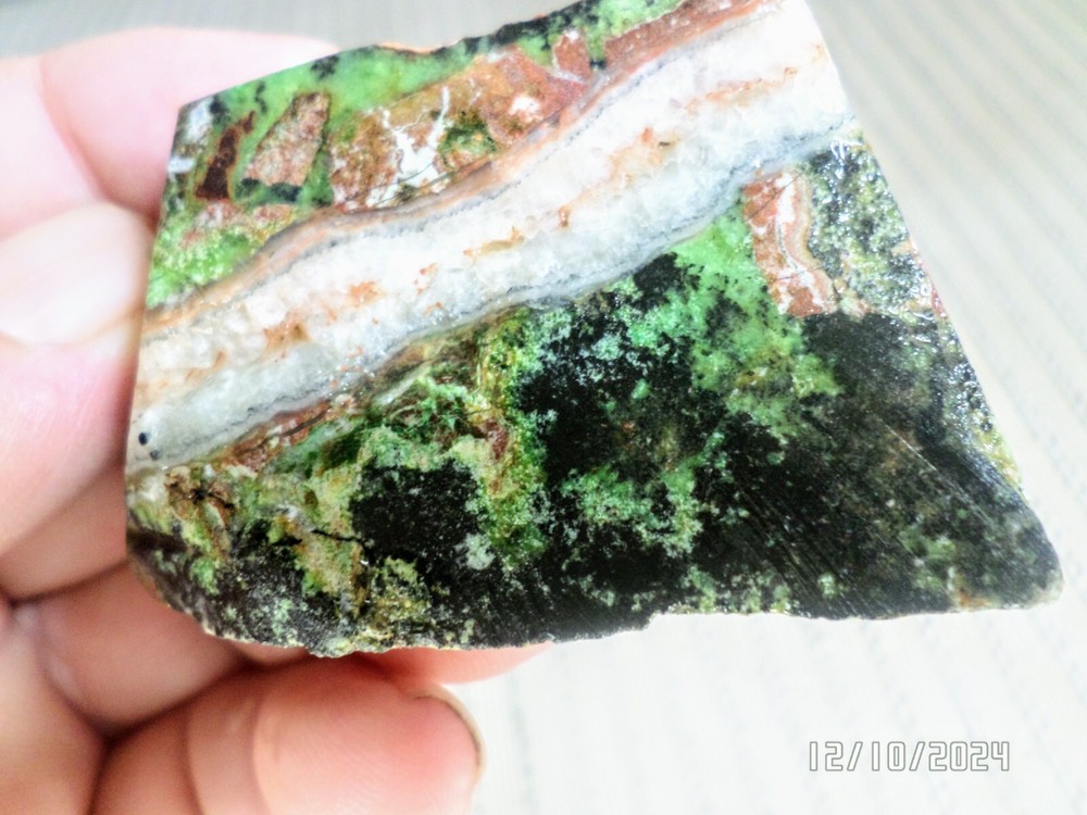 Gaspeite gemstone slab