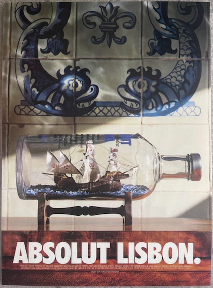 ABSOLUT LISBON Vodka Artwork Original Vintage PRINT AD