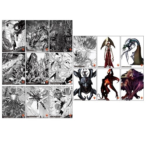 15 Japanese Regular Phyrexia All will be One Mini Poster Cards Complete Set MTG