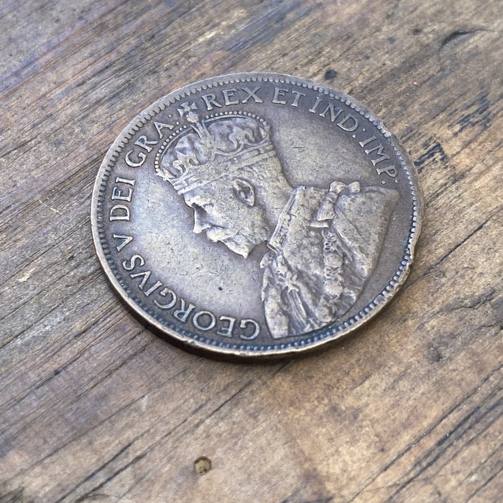 1920 Canada Large One Cent King George V Penny