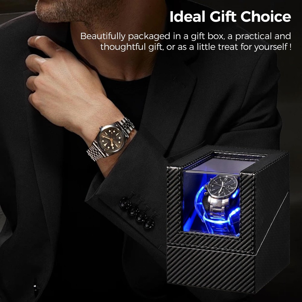 ANWBROAD Watch Winder for Automatic Single watches(Type-C Powered), Black