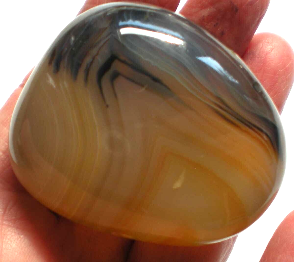Dendritic Agate Polished Palmstone Madagascar sc750g