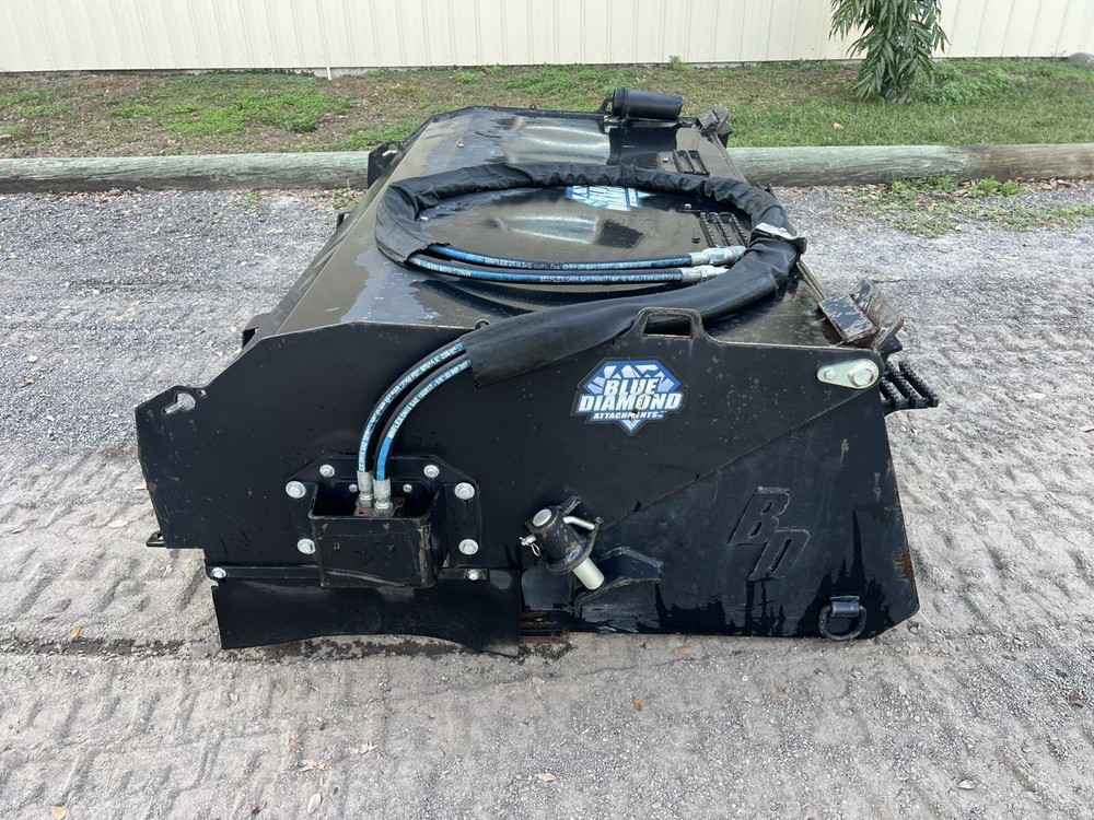 BLUE DIAMOND SKID STEER SWEEPER BROOM ATTACHMENT - 72" WIDE - READY TO WORK