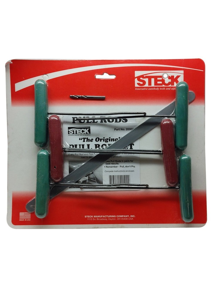 8pc Steck 20000 Original Pull Rod Set USA - Pick Pulls, Straight Edge, Drill Bit