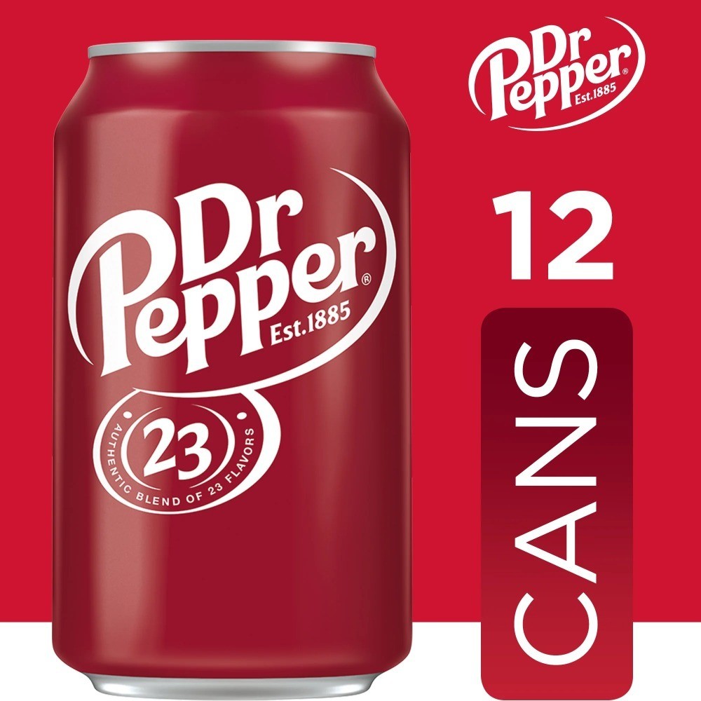 Dr Pepper Soda , 12 fl oz, 12 Pack Cans