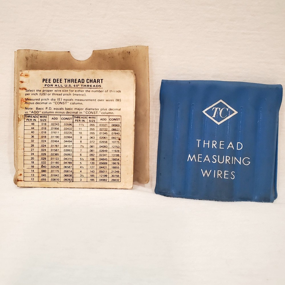 TC Thread Measuring Wire Set - JAPAN - INCLUDES CHART AND INSTRUCTIONS
