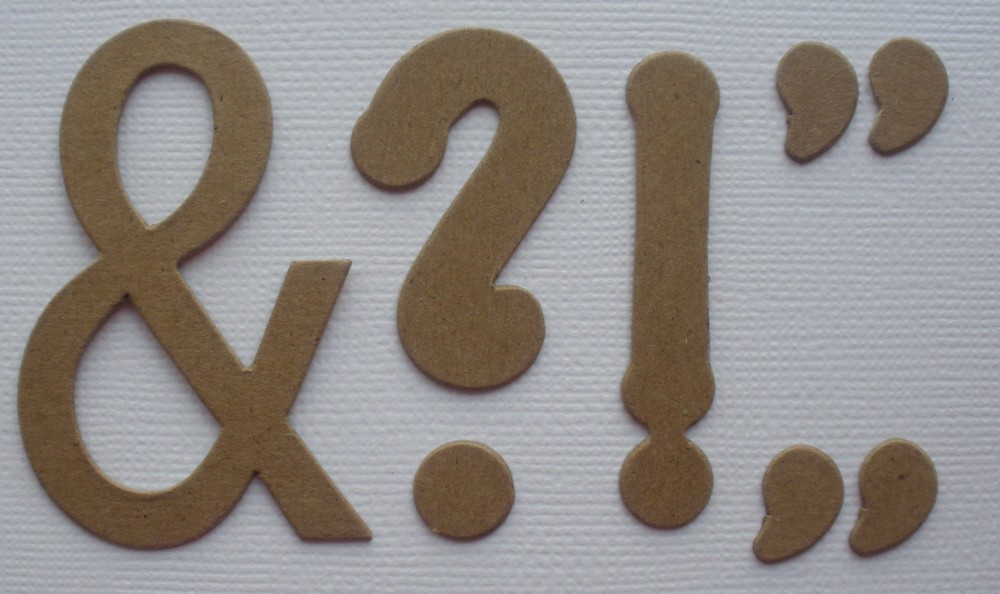 SIMPLE  PUNCTUATIONS - Set Raw Bare Chipboard Die Cuts