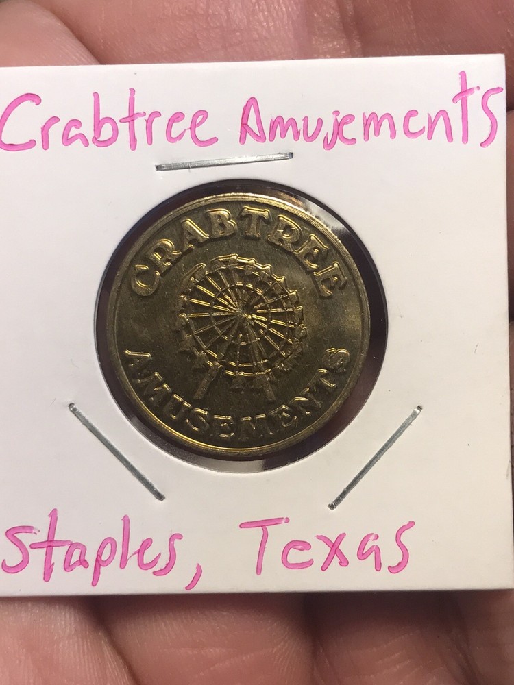 Advertisement Token - Crabtree Amusements - Staples, Texas