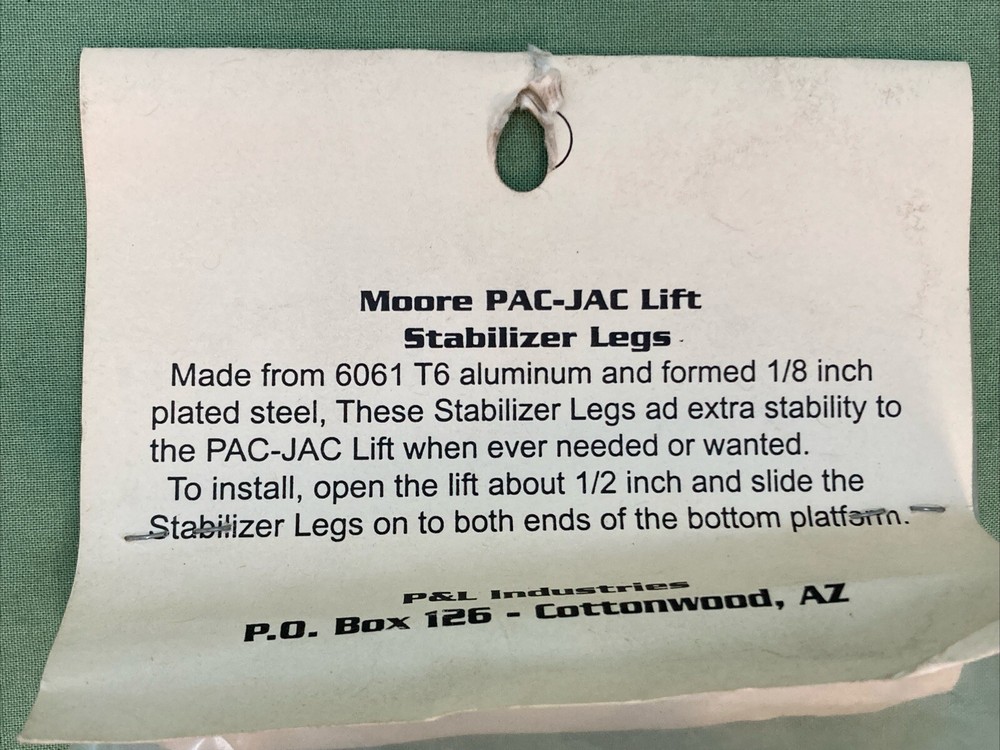 NEW MOORE PAC-JAC STABILIZER LEGS