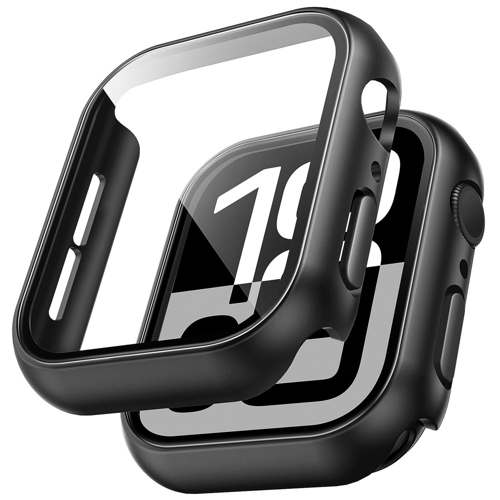 Hard Case for Apple Watch Series 11/10 46mm with Screen Protector Black 2Pack