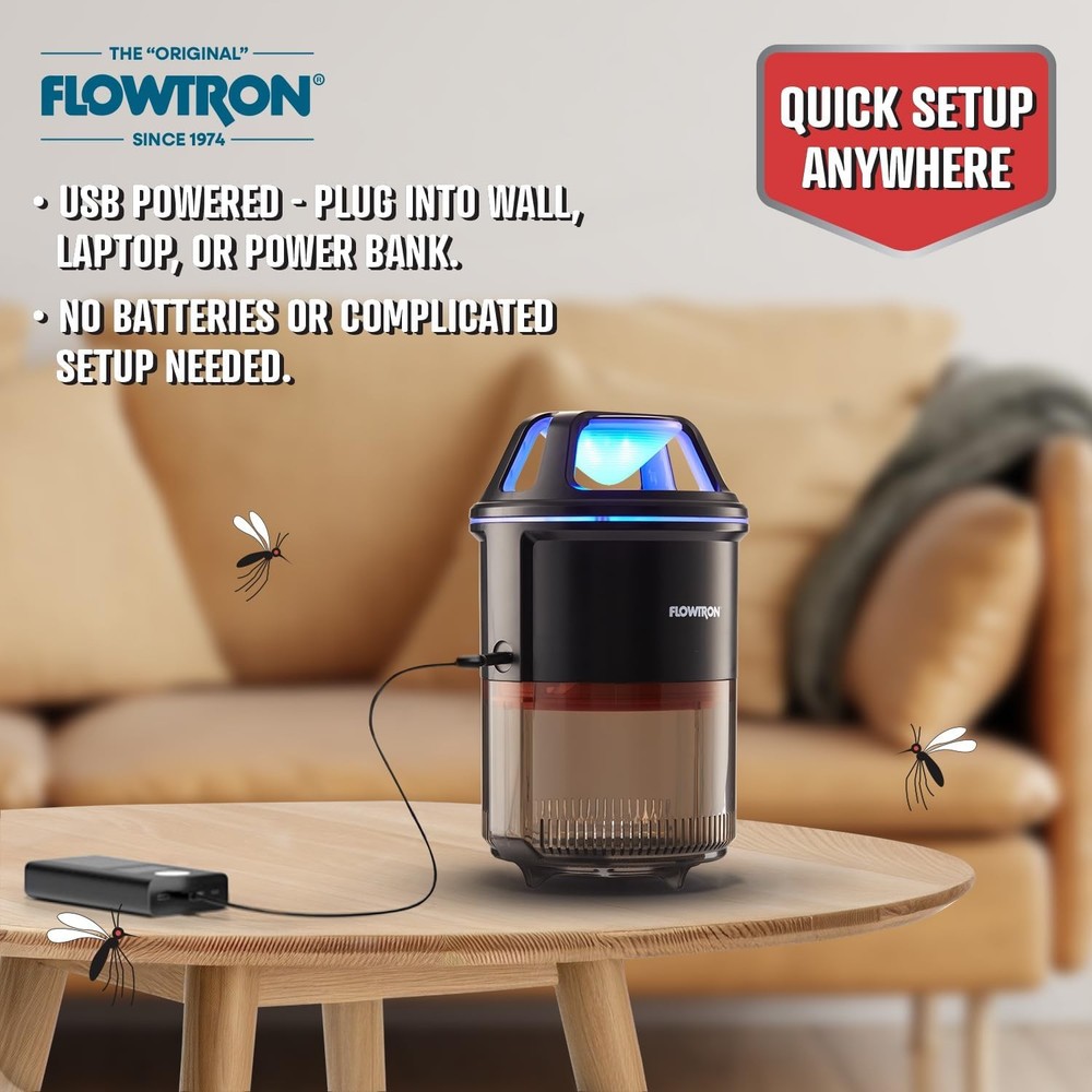 Flowtron Indoor Bug Trap with Quiet Fan & 860 SqFt Coverage