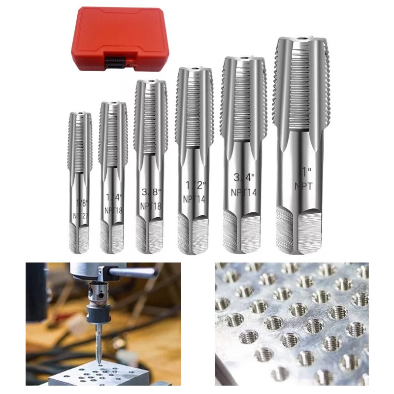 6-Piece Pipe Thread Tap Threaded Stud Extractor Broken Screw Remover Tool