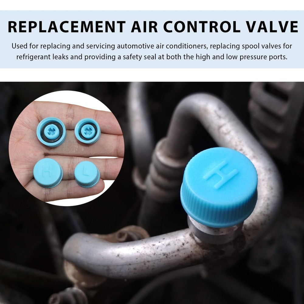 2PCS R134a AC System Valve Caps High Low Leakproof Dustproof Covers