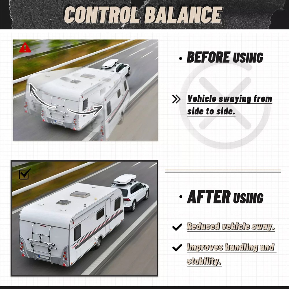 2PCS Trailer Sway Control Bracket for Equalizer Hitch-Weight Distribution System