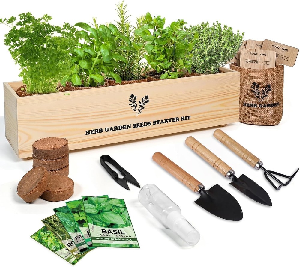 Indoor Herb Grow Kit 5 Seeds Garden Starter Kit