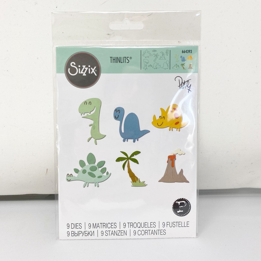 Sizzix Thinlits Dinosaurs Cutting Dies Pete Hughes Cute Animals 664393 NEW