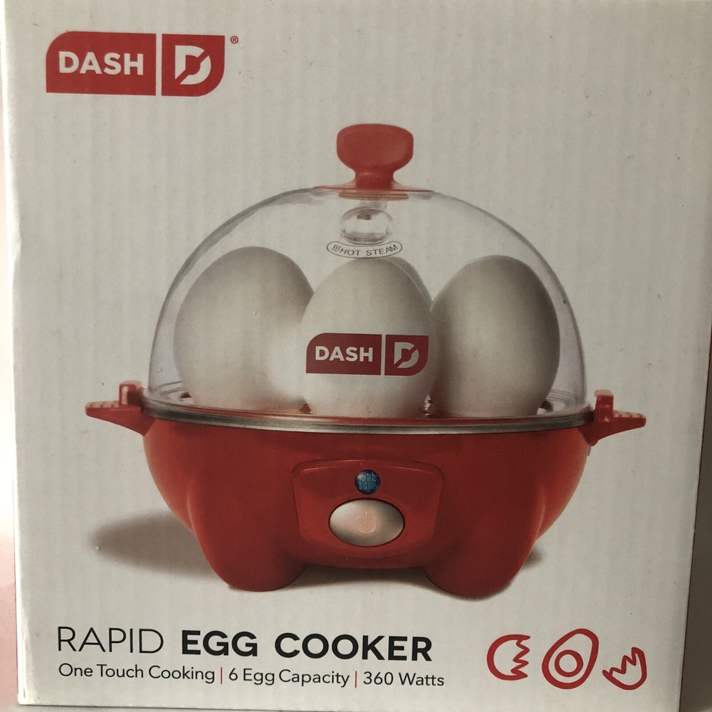DASH Rapid Egg Cooker Automatic One Touch 6 Egg Boiled Poached Omelette NEW
