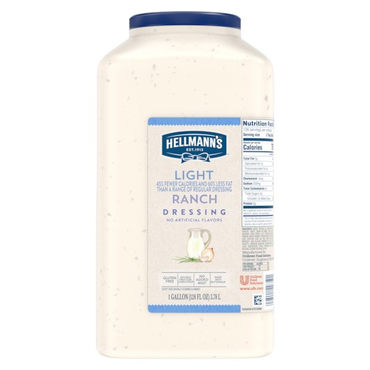 Hellmann s Light Ranch Dressing, 1 Gallon, 4 Per Case
