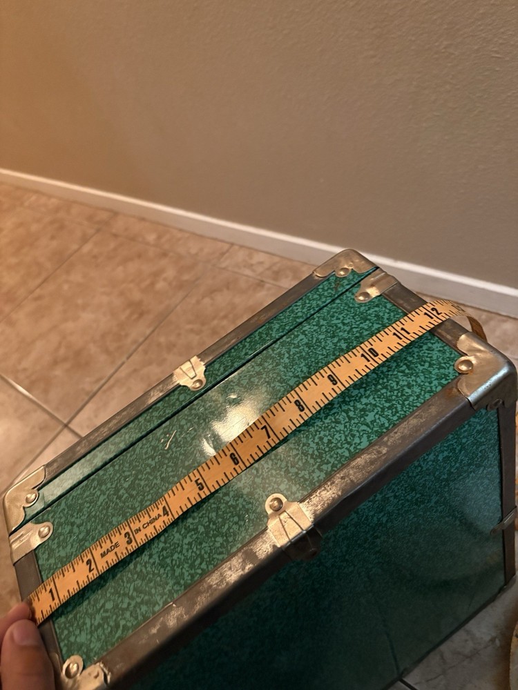 Vintage Forest Green Steamer Trunk