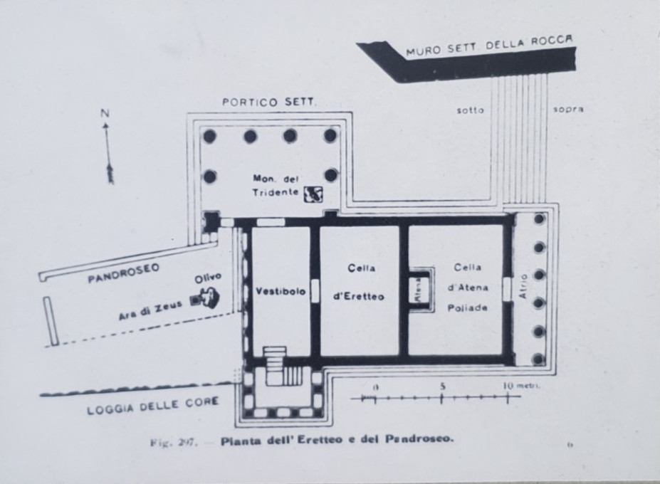 Plan, Erectheion, Acropolis, Athens, Greece, Magic Lantern Glass Slide