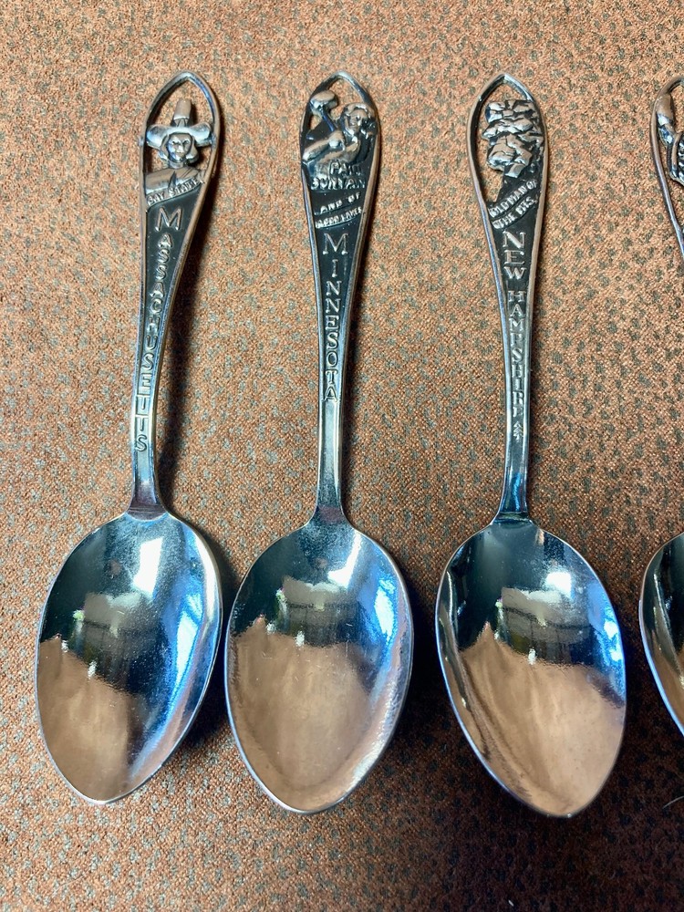 17 Stainless State Souvenir Spoons