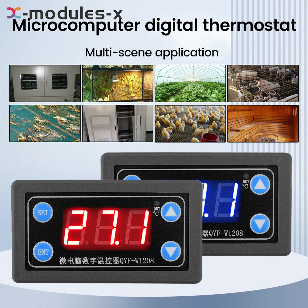 DC 12V 24V Microcomputer Digital Thermostat Temperature Controller QYF-W1208