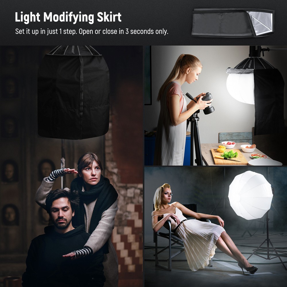 65cm Lantern Softbox One Step Quick Release， Light Diffuser with Skirt