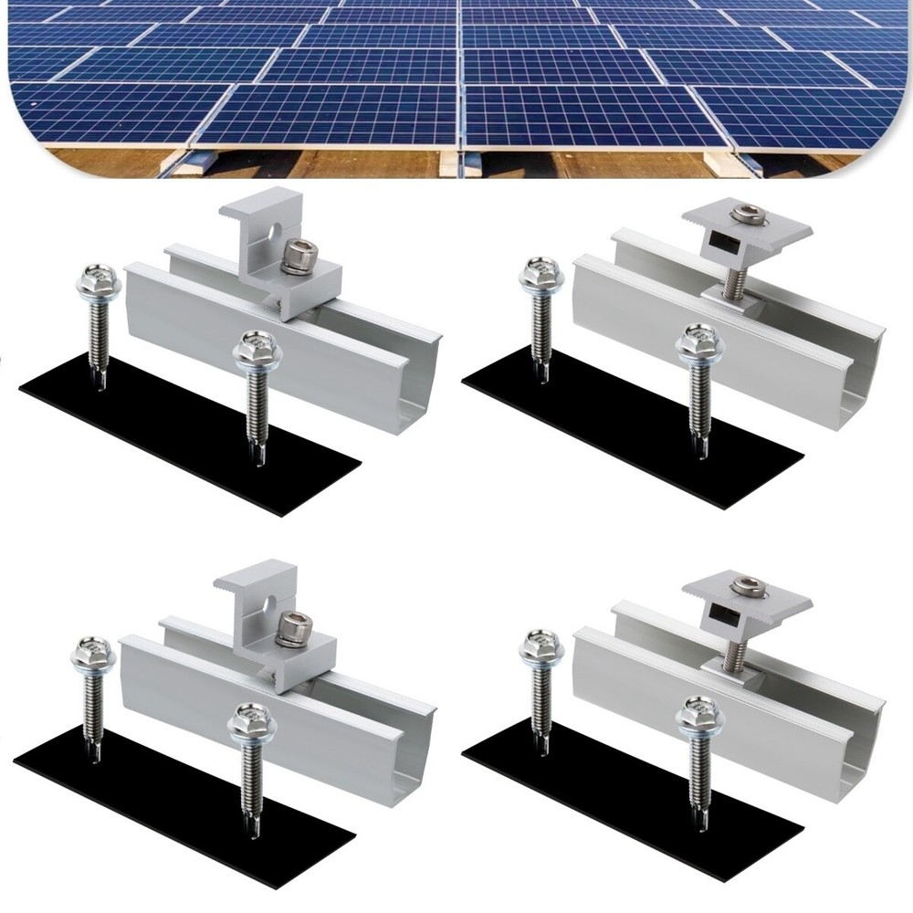 30mm/35mm Solar Panel Rail Bracket Mounting Aluminium Fixing End/Mid Clamp US