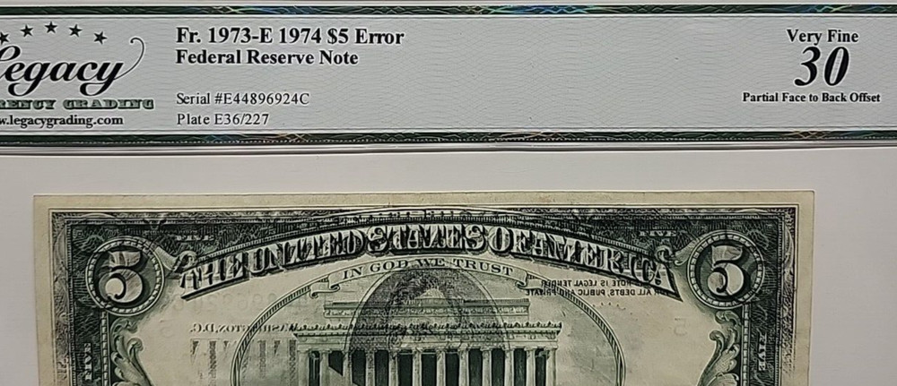 FACE TO BACK OFFSET ERROR STAINS 19574 5$  LEGACY30 6924C