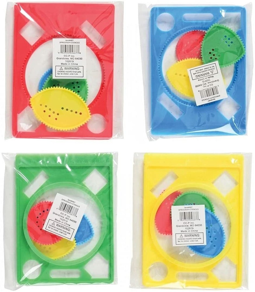 Solid Spiral Shape Plastic 4" Stencil Assortment (12 Pack) Ruller Drawing