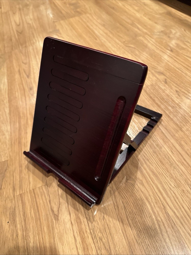 Adjustable Wooden Tablet & Book Stand – Foldable Desktop Holder Easy Storage