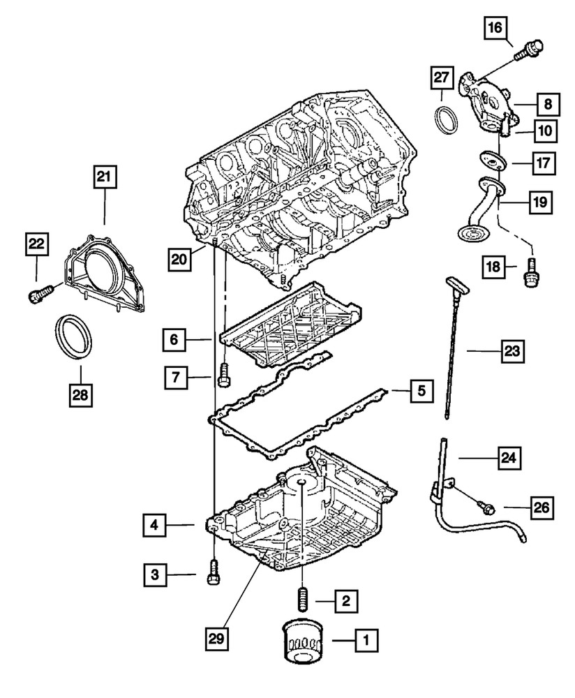 Genuine Mopar Stud Oil Pan 6504909AA