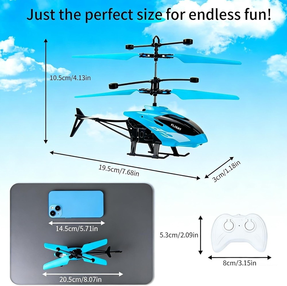 3 Pack Remote Control Helicopter Gesture Sensing Flying with 10Mins Flight