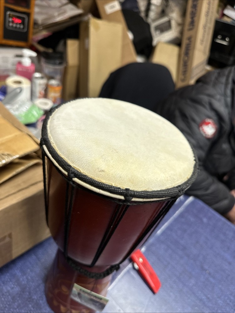 Natural Djembe Drum Handmade Abstract
