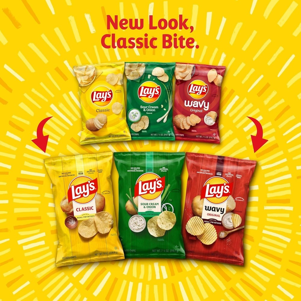Lay's Potato Chips, Classic & Barbecue, 40 Pack