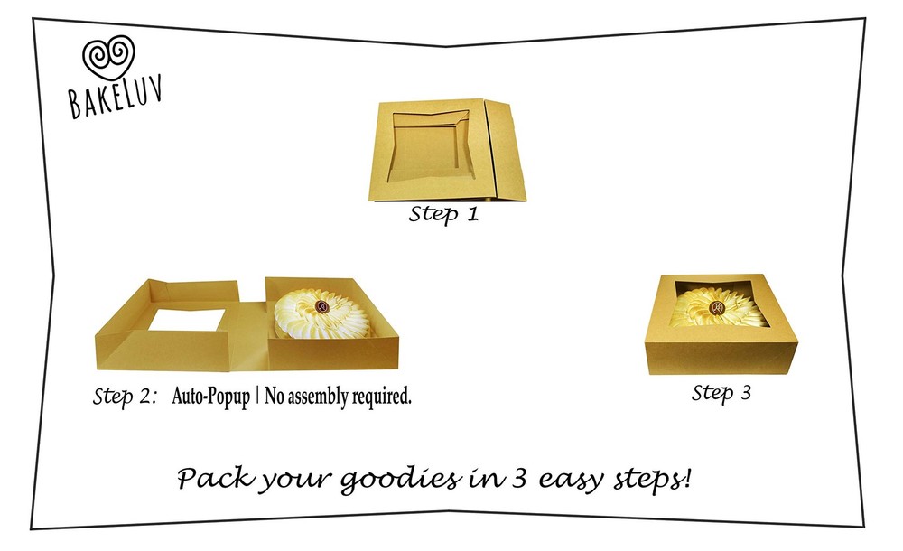 Pie Boxes for 9 Inch Brown 25 Pack 9x9x2.5 Bakery with Window Cookie 9 Inch