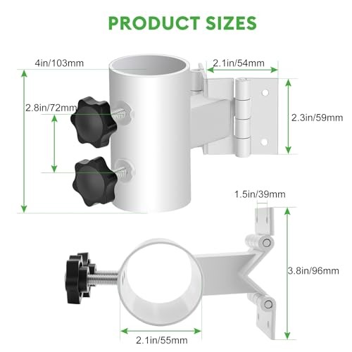 Umbrella Holder for Deck Railing, Adjustable Deck Umbrella Mount White