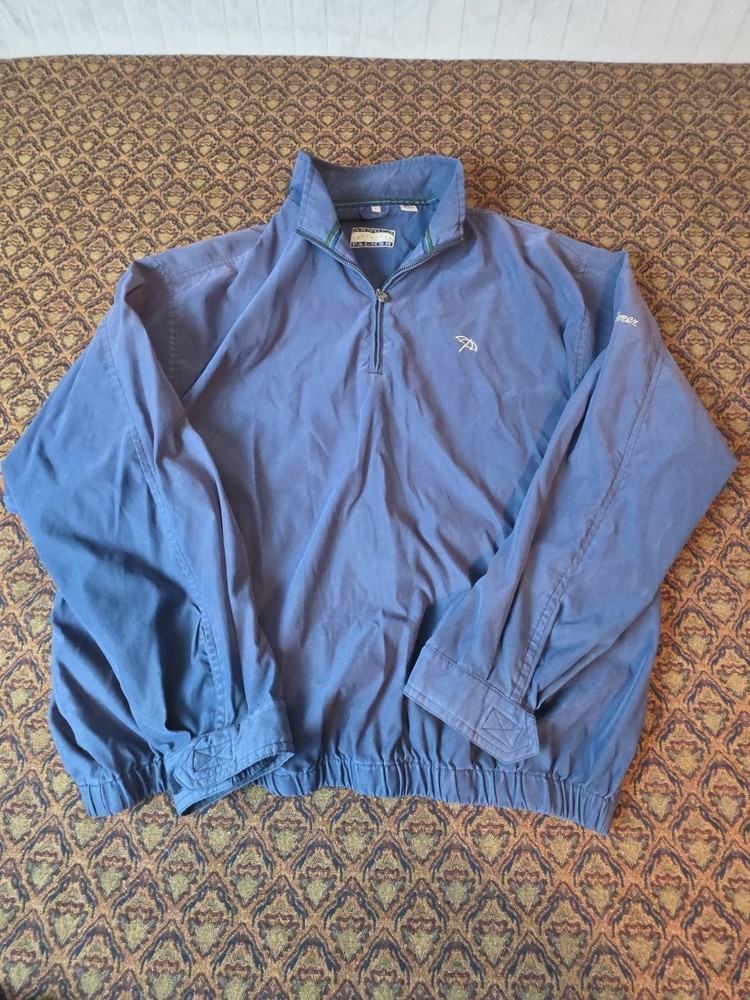 Arnold Palmer Jacket  1/4 Zip Blue Golf Pullover Windbreaker Men's Large
