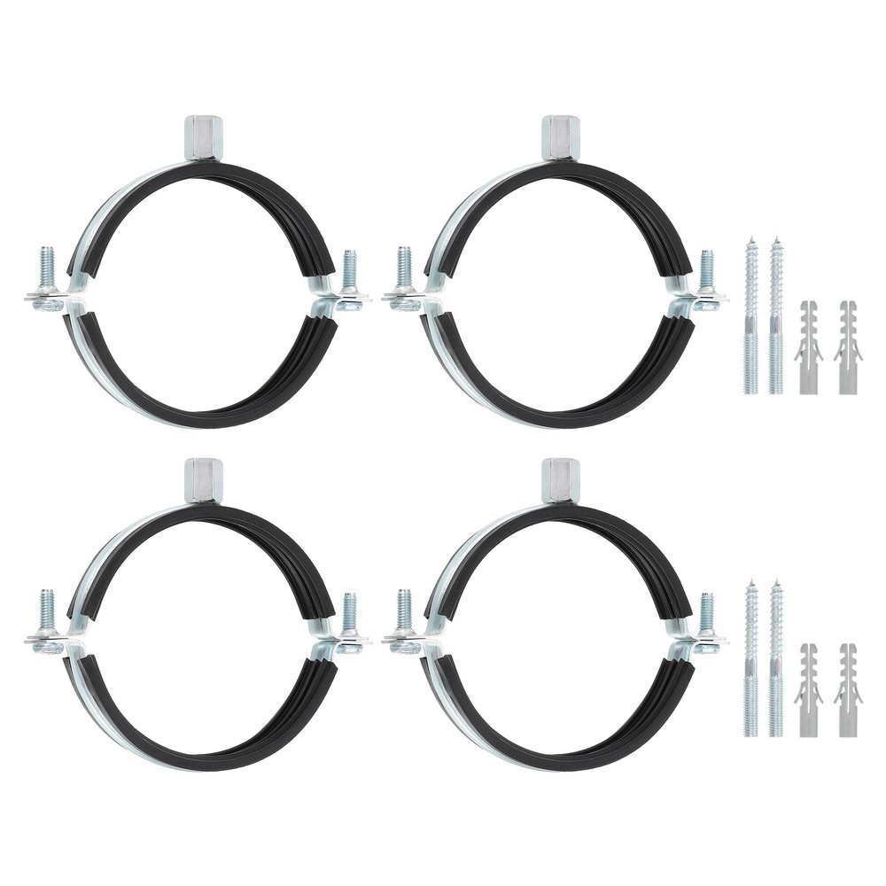 4 Pcs Adjustable Pipe Bracket Clamp, 3-1/2"(89mm) Wall Ceiling Mount Support