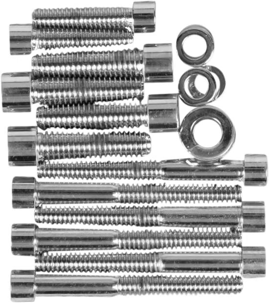 Drag Specialties Transmission Side Cover Chrome Socket-Head Bolt Set - Smooth