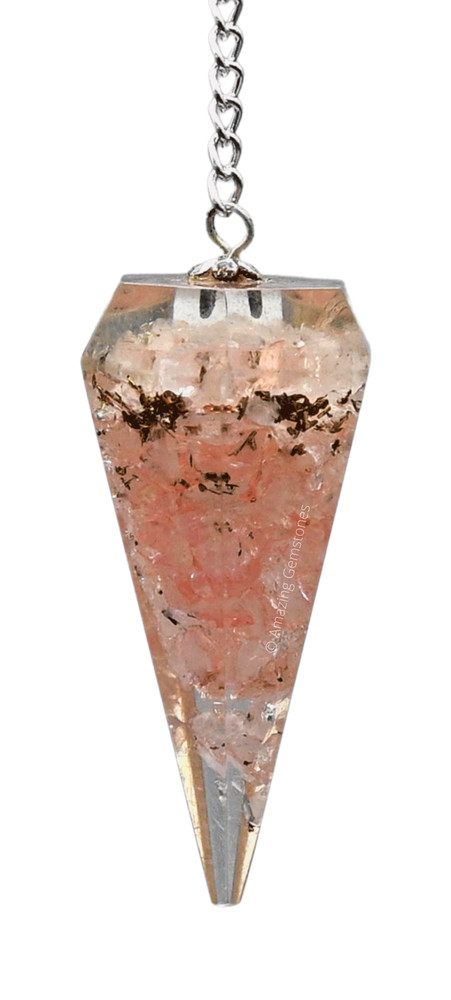 Rose Quartz Orgone Crystal Pendulum