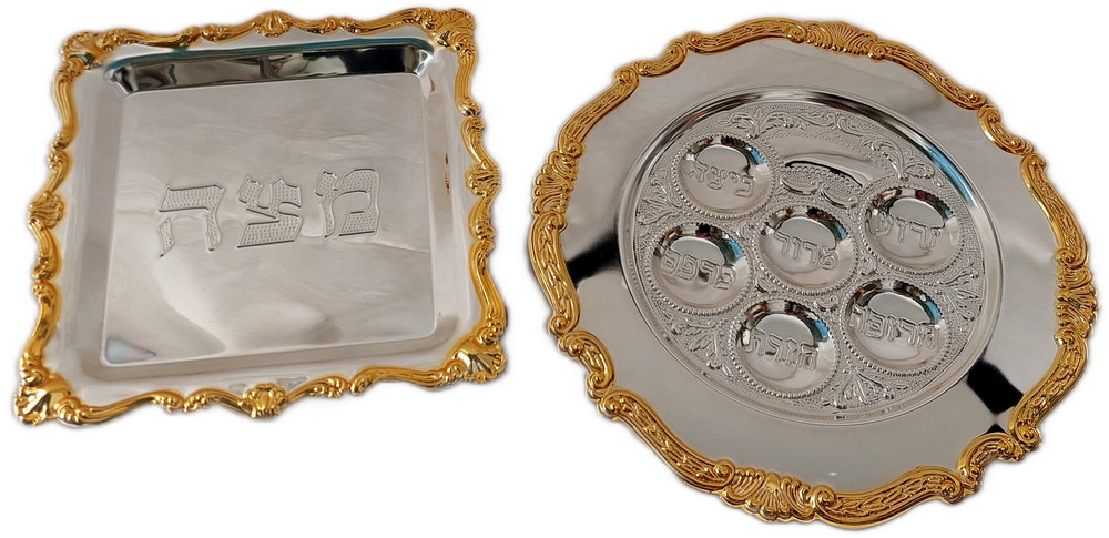 set 2 Plate&Cover  Passover Seder Matzah Pesach Israel